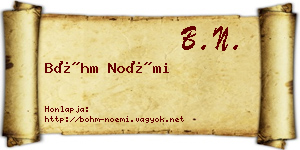 Bőhm Noémi névjegykártya